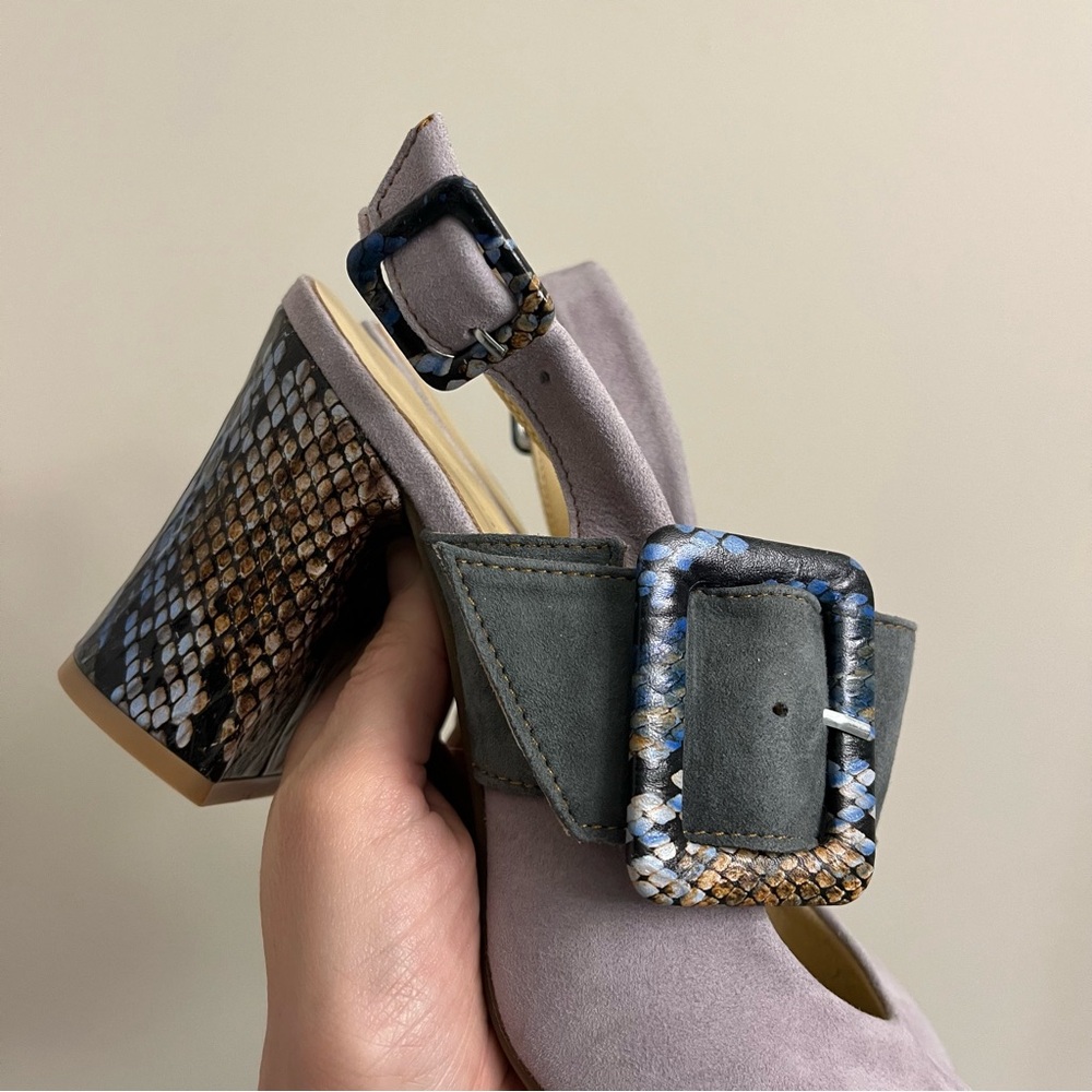 Girotti Block Heel Shoes Snake Suede - Picture 11 of 16